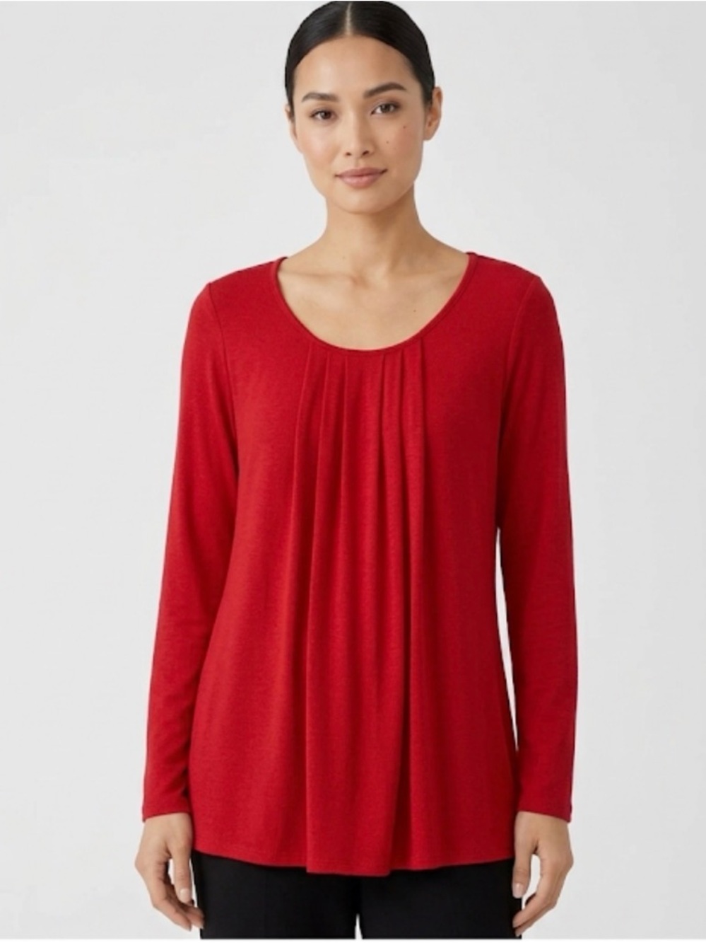 ELLUMINATION Comfortable Loose Pullover Top, Women’s Medium, Red